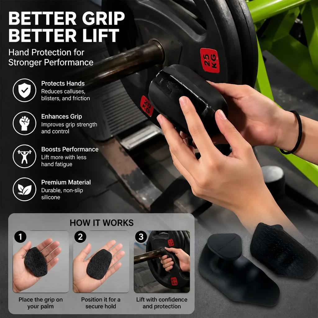 Silicone Gym Grip Gloves for Weightlifting and Cross Training