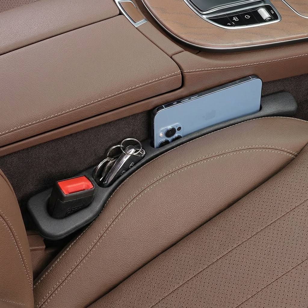 Universal Car Seat Gap Filler with Storage Function for a Cleaner Interior
