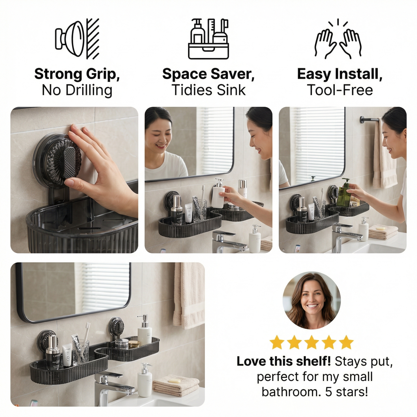 Suction Cup Sink Shelf