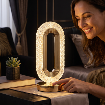 Rechargeable Crystal LED Table Lamp – Elegant Ambient Night Light