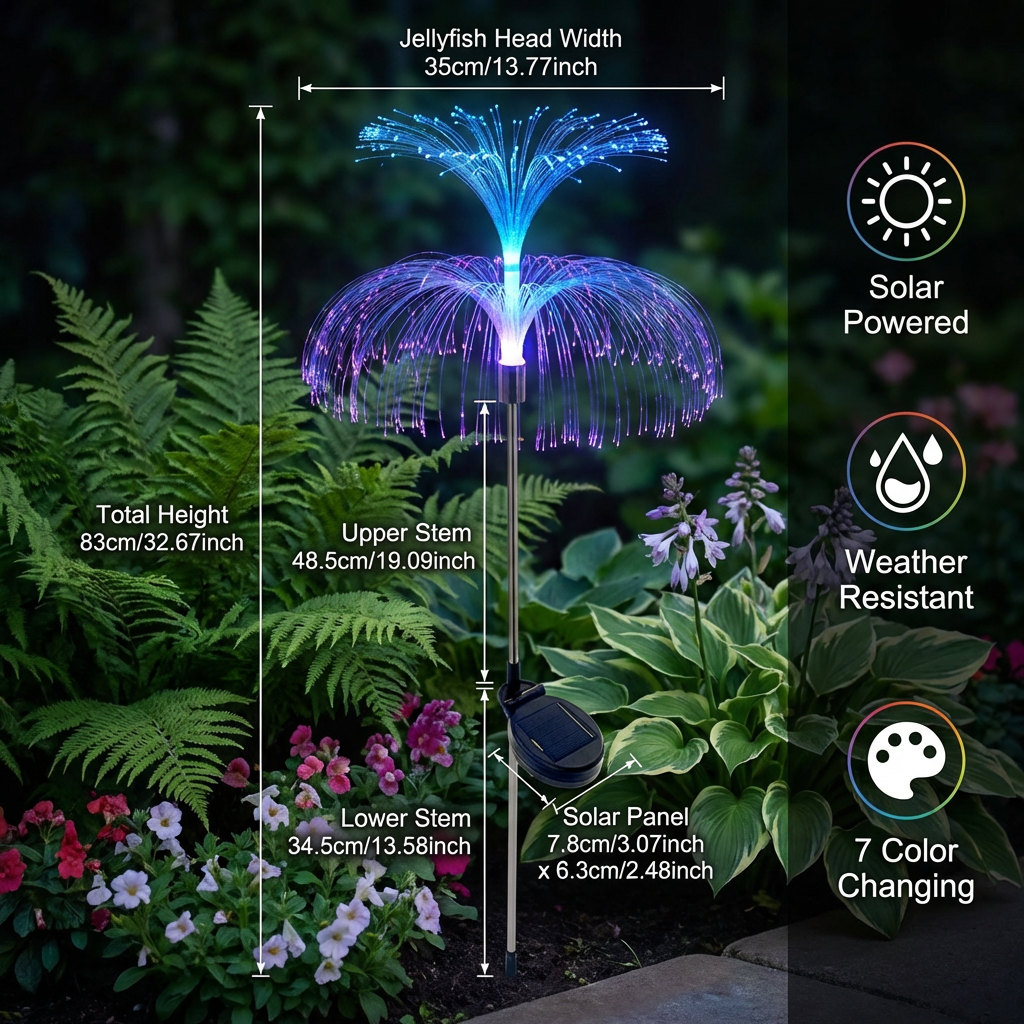 Magical LED Jellyfish Garden Lights – 7 Color Changing Outdoor Decor L ...