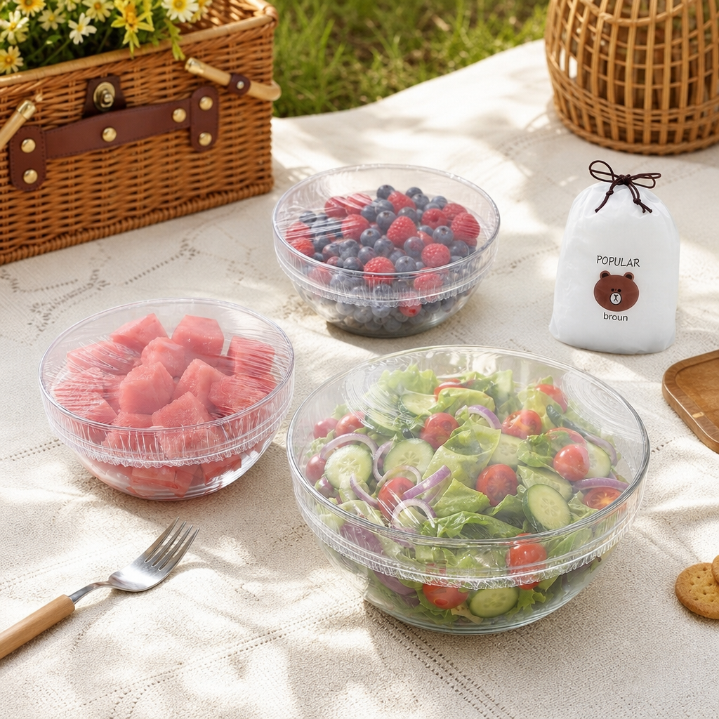 100-Piece Elastic Food Cover Set – Stretch-to-Fit Bowl & Plate Covers