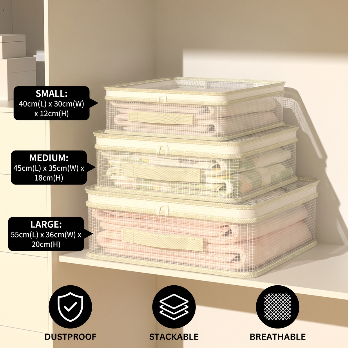 Transparent Bedding Storage Bag – Dustproof Wardrobe Organizer for Sheets & Duvet Covers