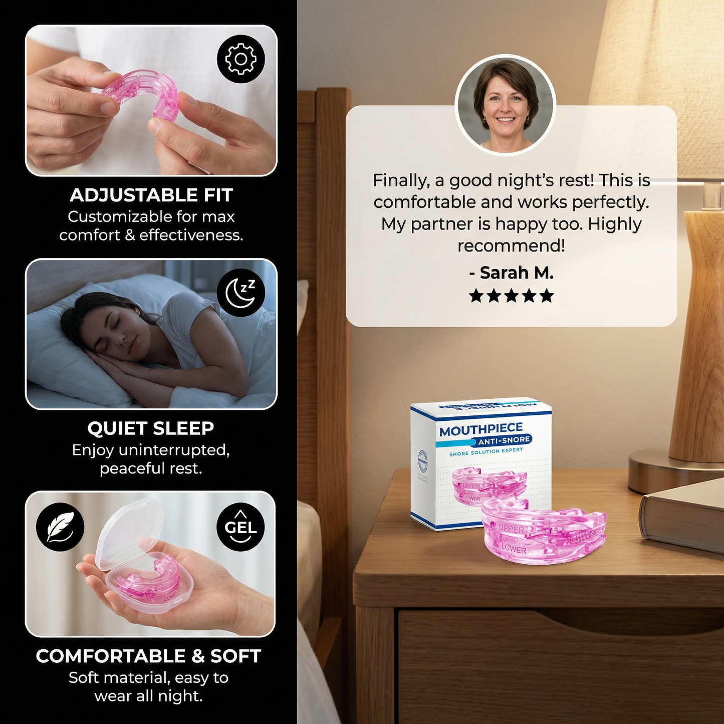 Adjustable Anti-Snoring Mouthpiece | Enjoy Quiet & Restful Sleep