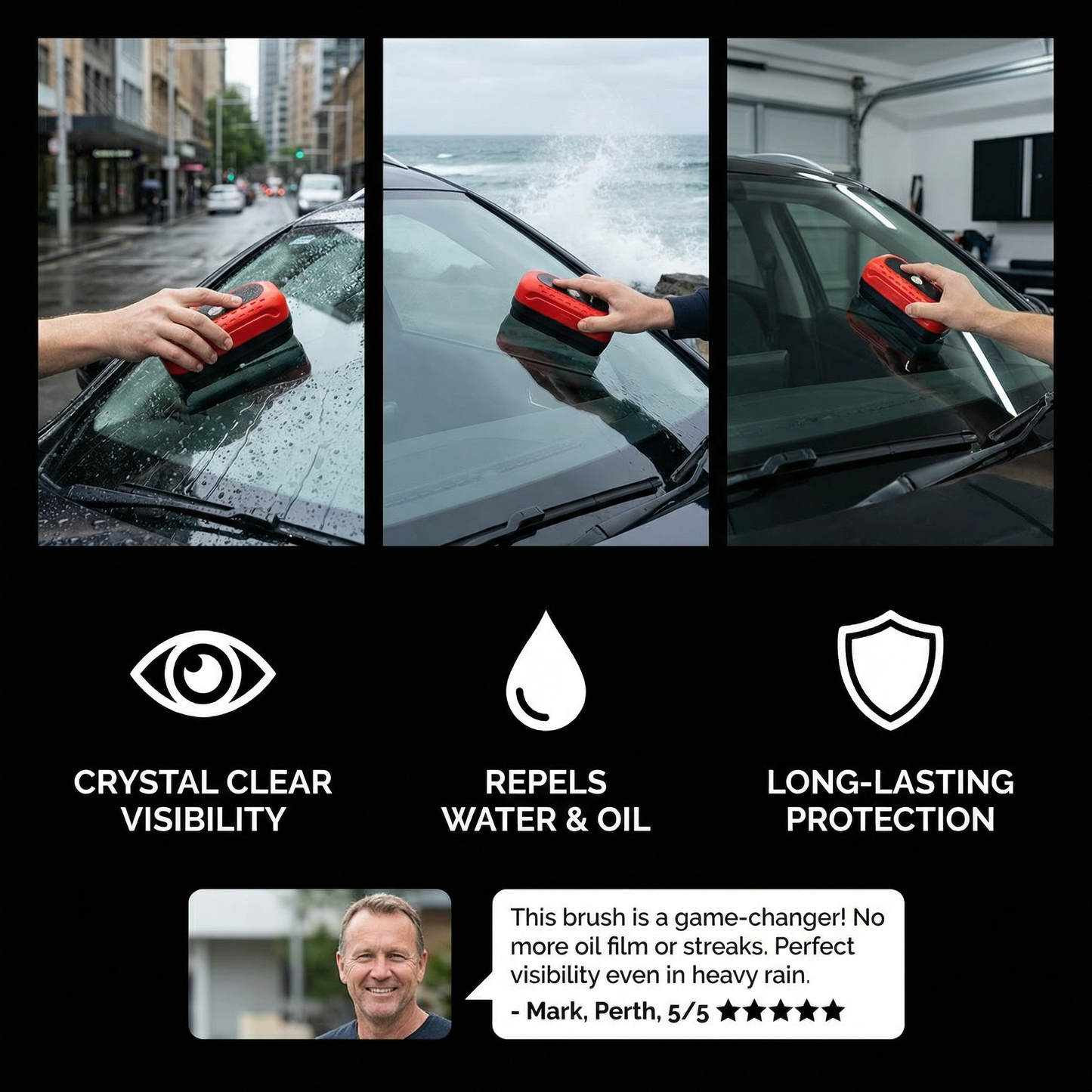 Water - Repellent Oil Layer Brush For Perfect Vision