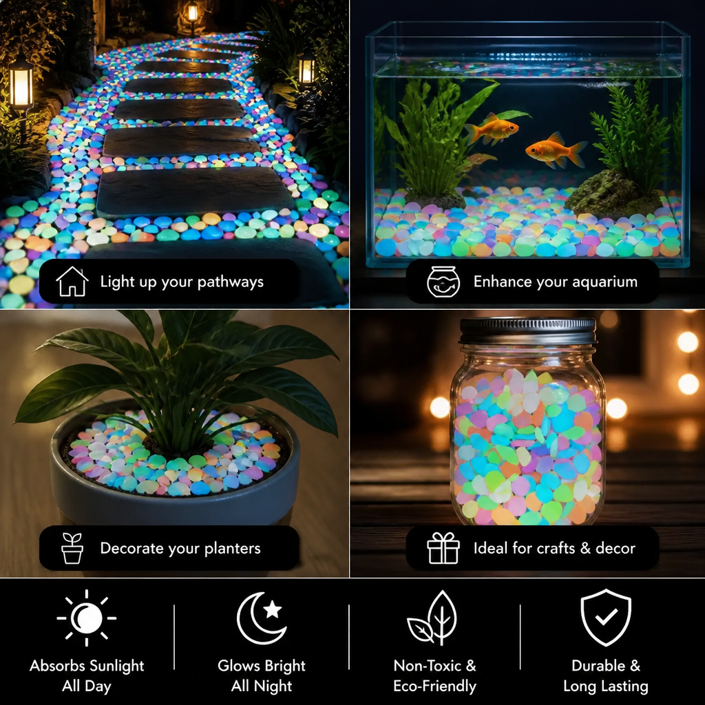 Glow-in-the-Dark Decorative Pebbles