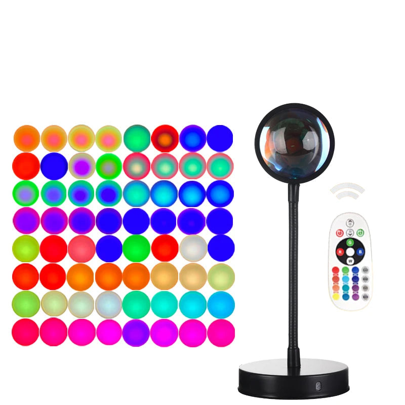 Sunset Projector Lamp – 180° Adjustable Ambient Light with Remote Control
