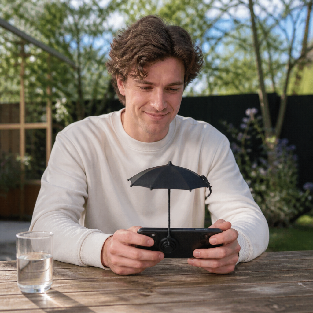 Magnetic Mini Phone Sunshade – Extendable Holder for Flexible Sun Protection on the Go