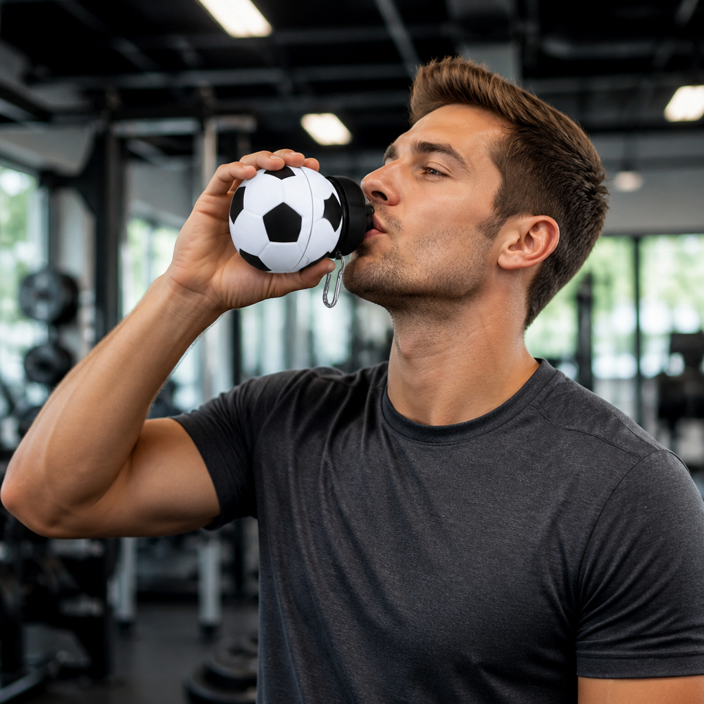 Foldable & Durable Silicone Football Water Bottle