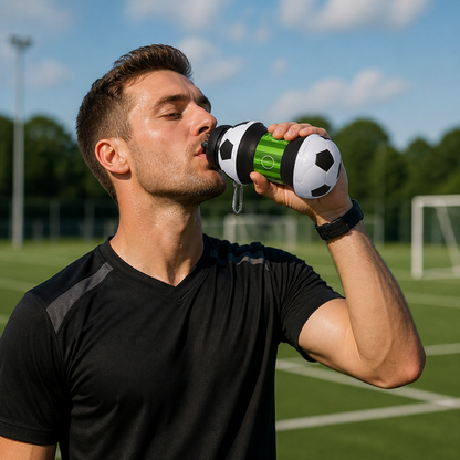 Foldable & Durable Silicone Football Water Bottle