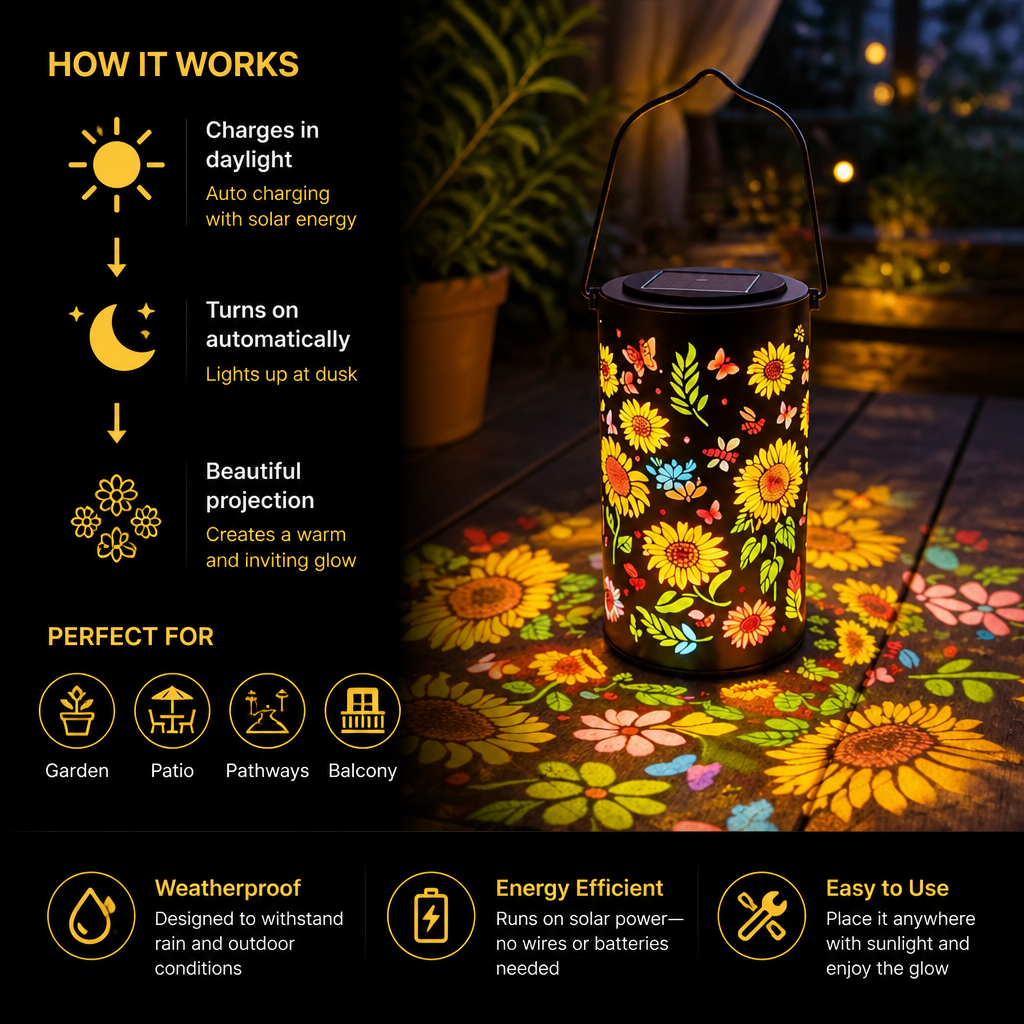 Solar Sunflower Lantern – Waterproof Outdoor Garden Light