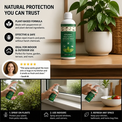 Peppermint Oil Insect & Pest Repellent Spray – For Home & Garden
