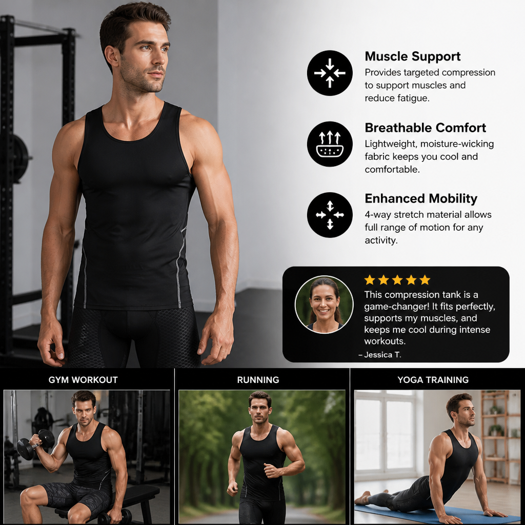 Compression Tank Top for Men, Perfect for Training