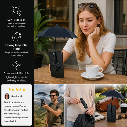 Magnetic Mini Phone Sunshade – Extendable Holder for Flexible Sun Protection on the Go