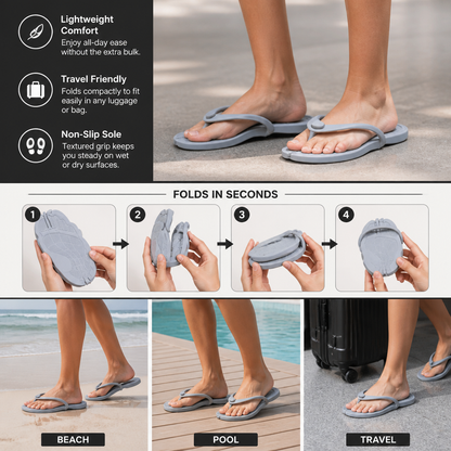 Foldable Travel Flip-Flops – Non-Slip Slippers for Hot Days