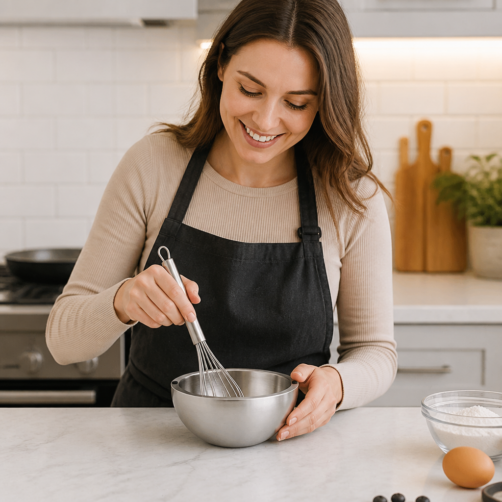 Double-Walled Stainless Steel Bowl for Keeping Food Cold or Warm