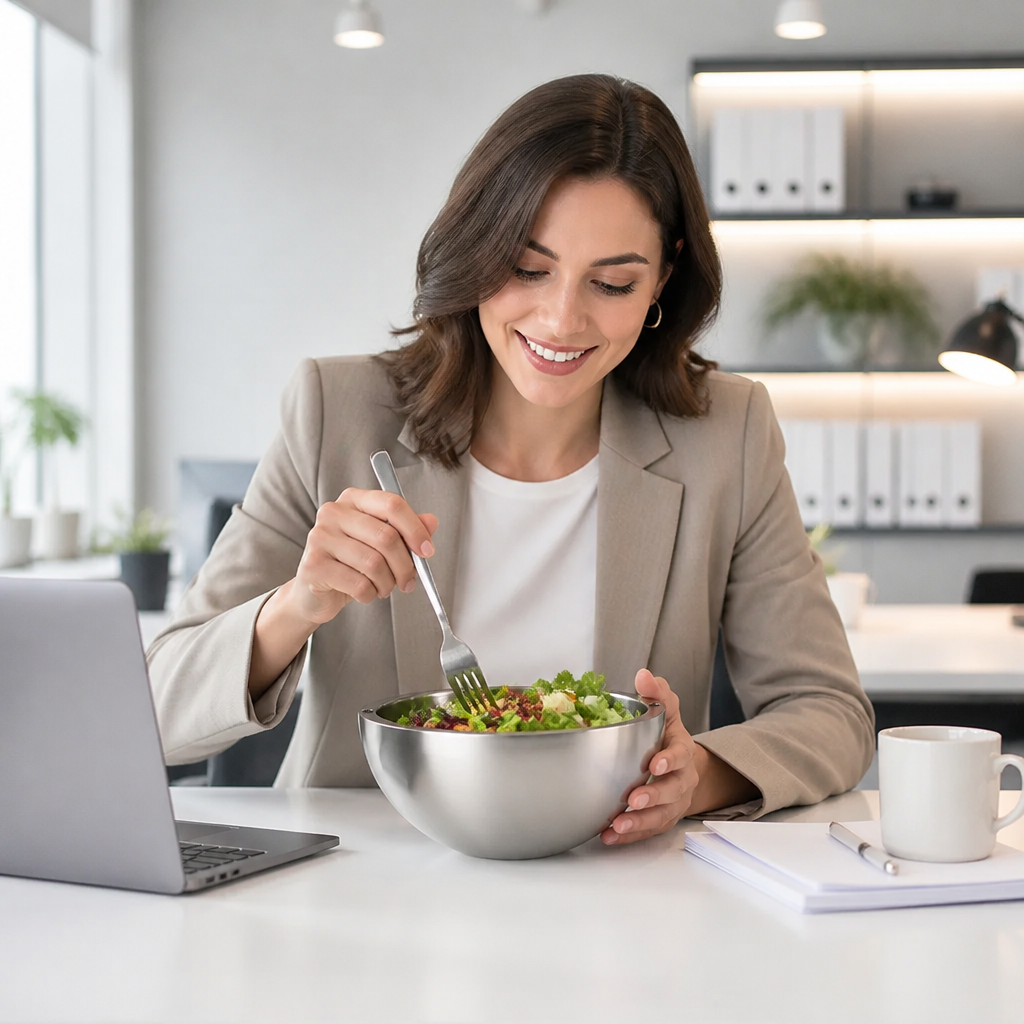 Double-Walled Stainless Steel Bowl for Keeping Food Cold or Warm
