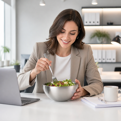 Double-Walled Stainless Steel Bowl for Keeping Food Cold or Warm