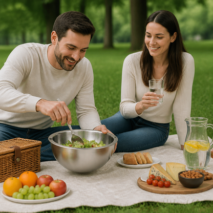Double-Walled Stainless Steel Bowl for Keeping Food Cold or Warm
