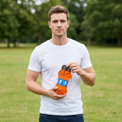 Foldable & Durable Silicone Football Water Bottle