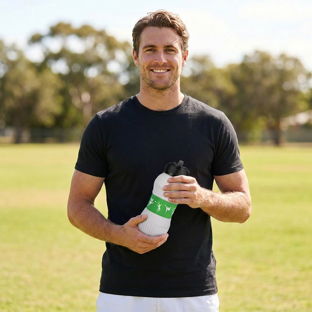 Foldable & Durable Silicone Football Water Bottle