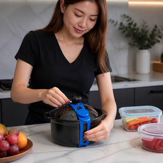 Reusable Silicone Lid Strap for Secure Pot and Container Storage