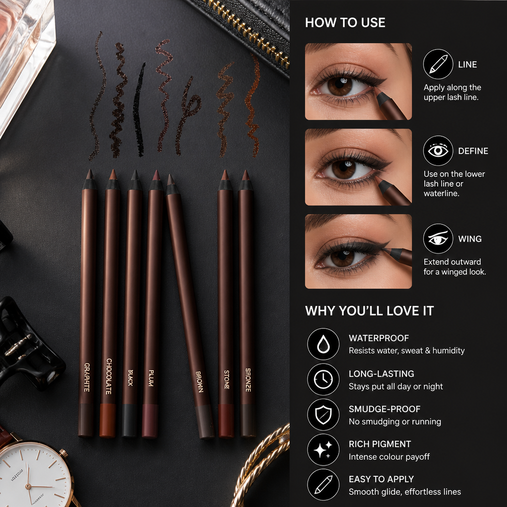 Waterproof Glitter Gel Eyeliner – Long-Lasting Smudge-Proof Color
