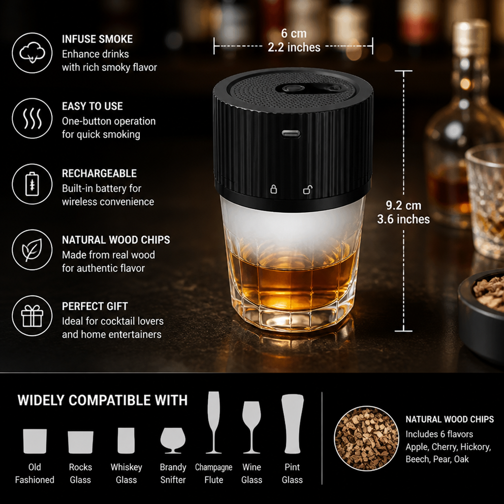 Electric Cocktail Smoker Kit - Rechargeable