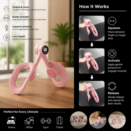 Adjustable Thigh & Glute Trainer – Foldable Resistance Fitness Equipment