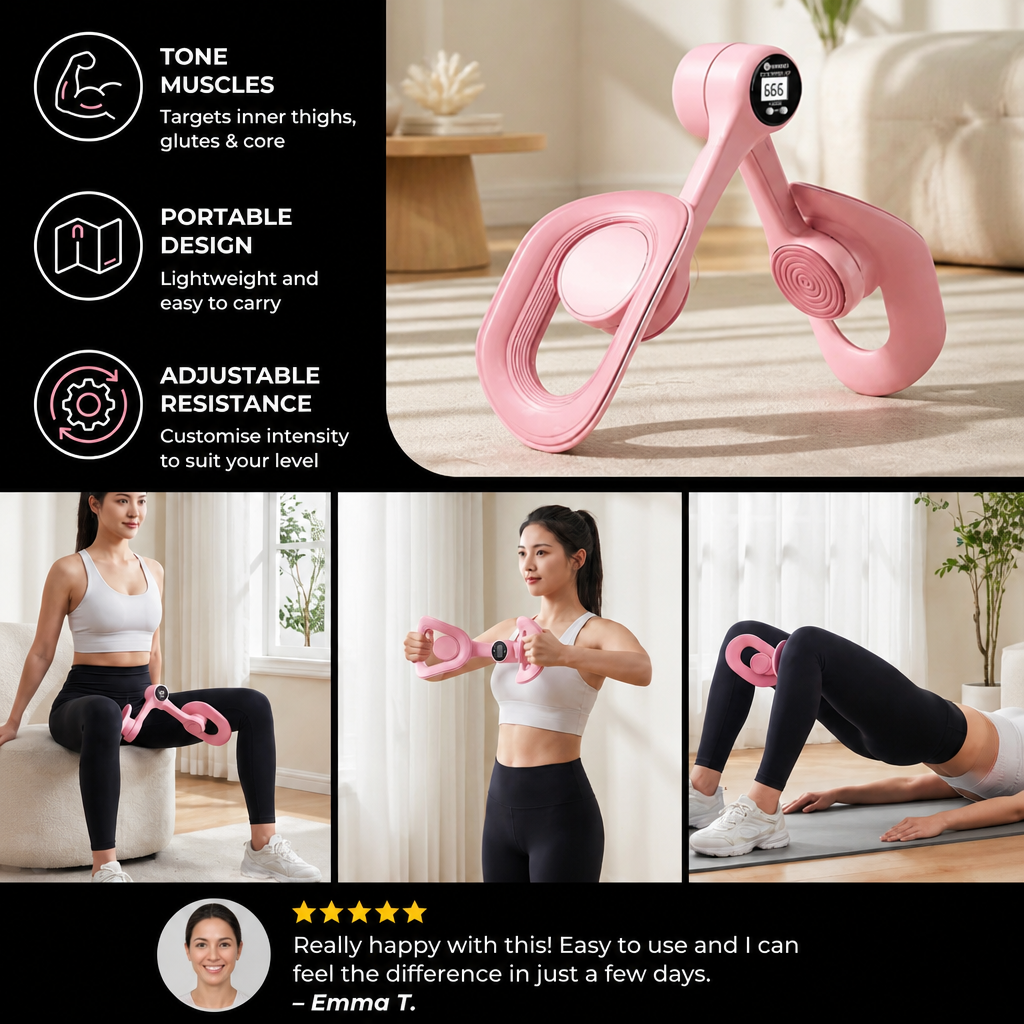 Adjustable Thigh & Glute Trainer – Foldable Resistance Fitness Equipment