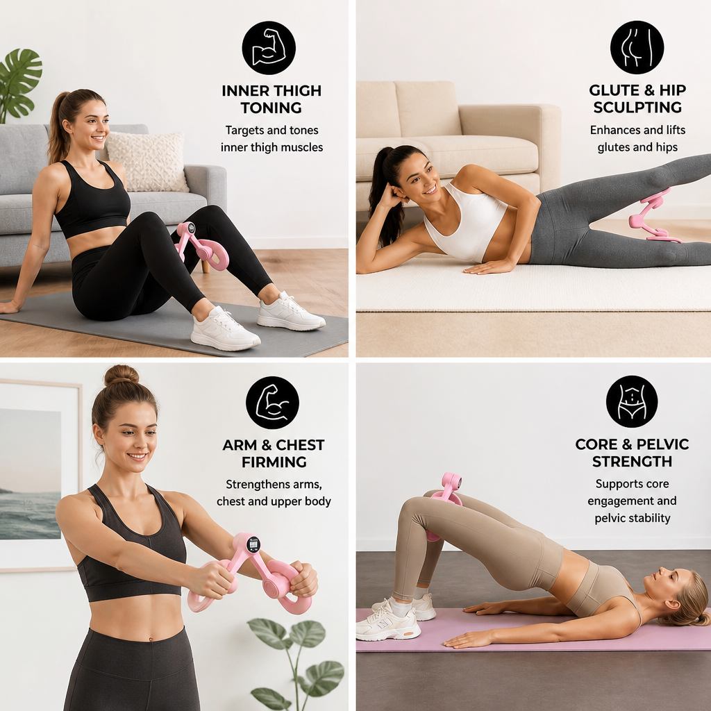 Adjustable Thigh & Glute Trainer – Foldable Resistance Fitness Equipment