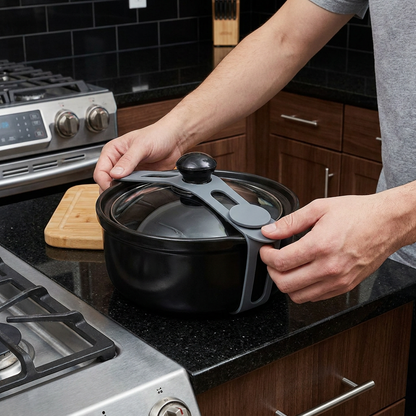 Reusable Silicone Lid Strap for Secure Pot and Container Storage