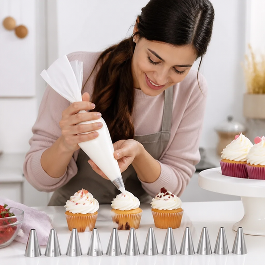 12-Piece Piping Tip Set – Precision Decorating for Cakes, Cupcakes & Macarons
