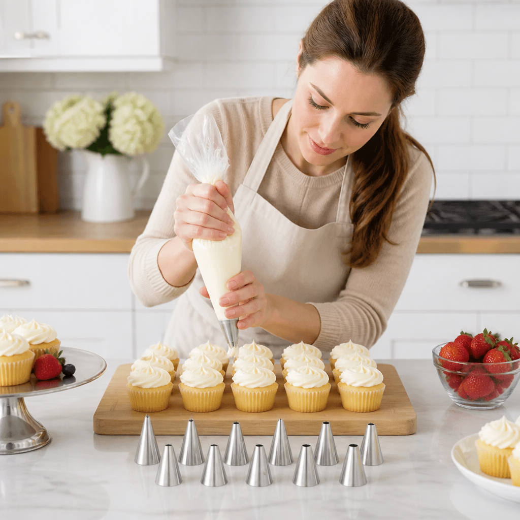 12-Piece Piping Tip Set – Precision Decorating for Cakes, Cupcakes & Macarons