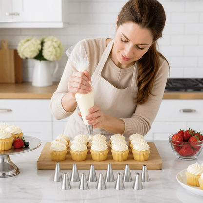 12-Piece Piping Tip Set – Precision Decorating for Cakes, Cupcakes & Macarons