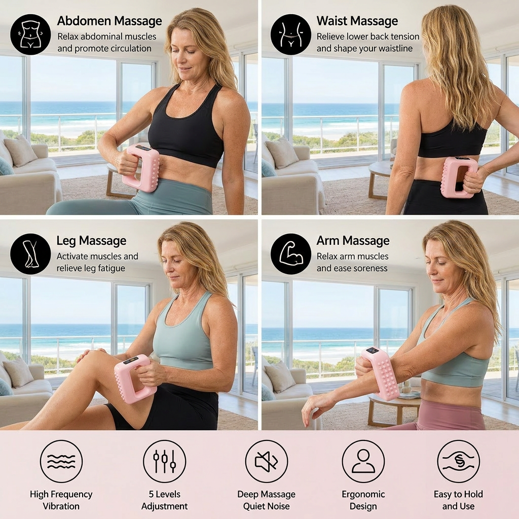 Fascia Massage Device – Vibrating Muscle Activation and Body Shaping Device for Abdomen, Waist and Full Body