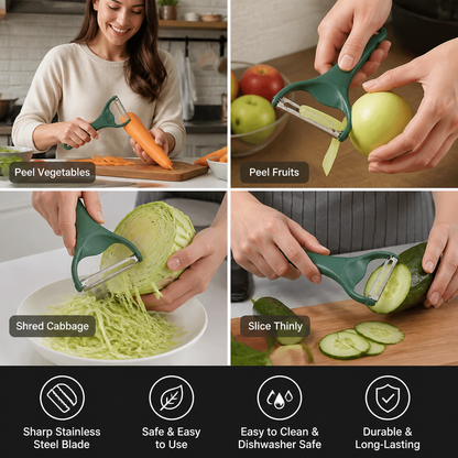 Stainless Steel Wide Vegetable Peeler & Slicer