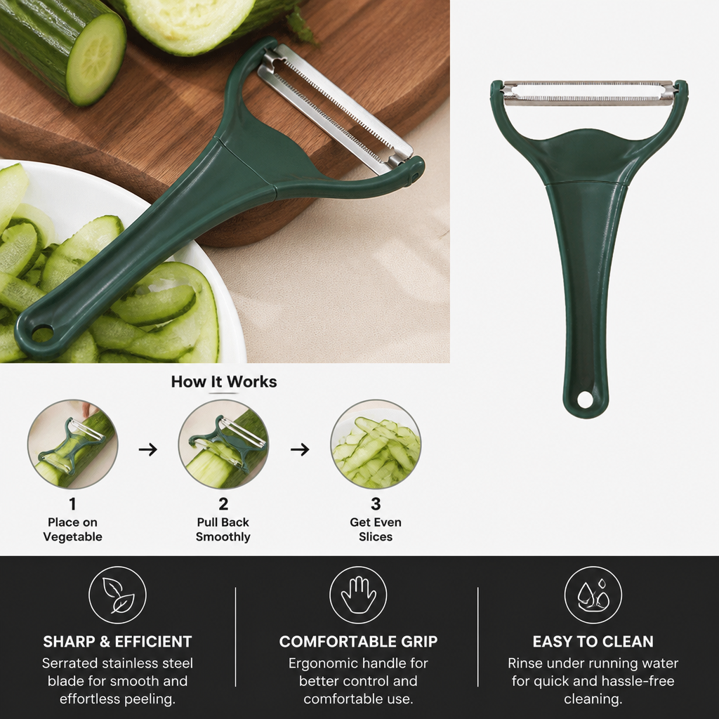 Stainless Steel Wide Vegetable Peeler & Slicer