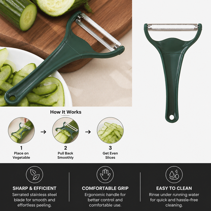 Stainless Steel Wide Vegetable Peeler & Slicer