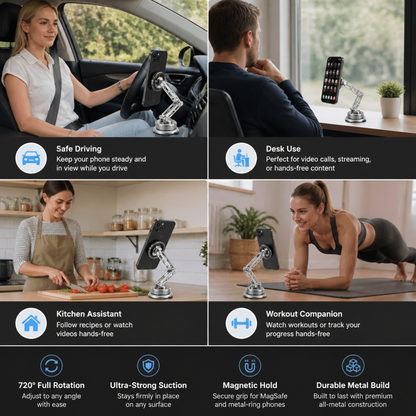 Ultra-Strong Suction Durable Full-Metal Magnetic Car Phone Mount