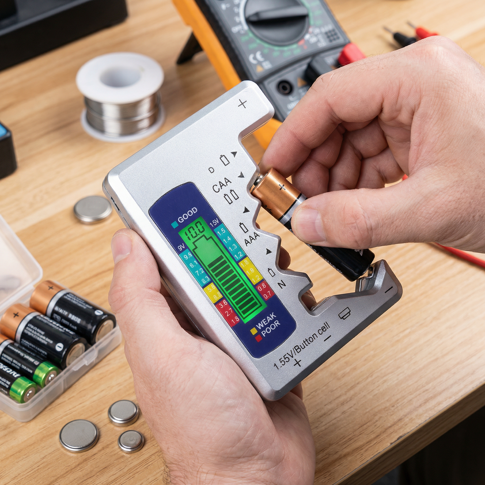 Digital Battery Tester with LCD Display – Capacity Checker for AA, AAA ...