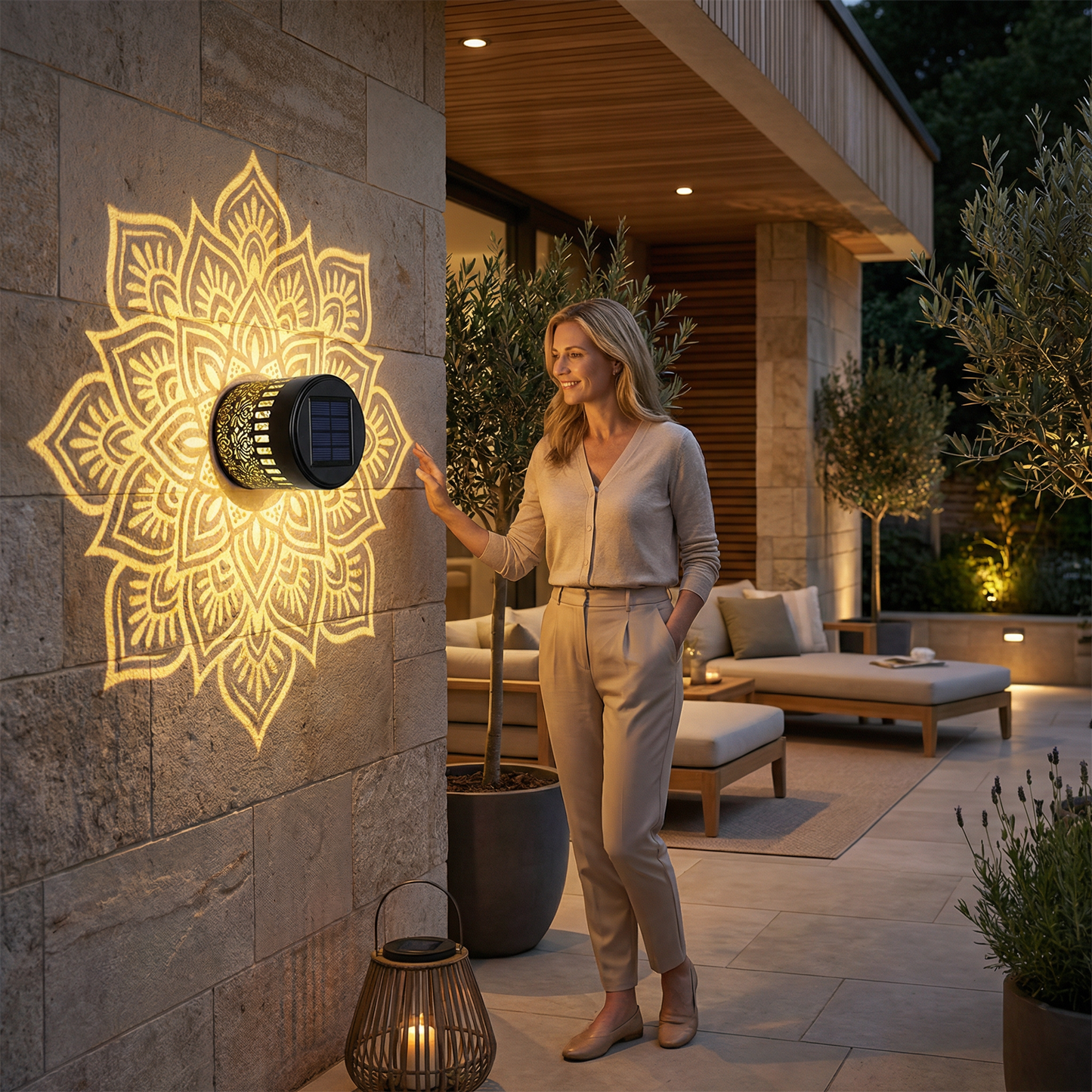 LED Solar Mandala Wall Light – Outdoor Light for Garden, Fence & Patio