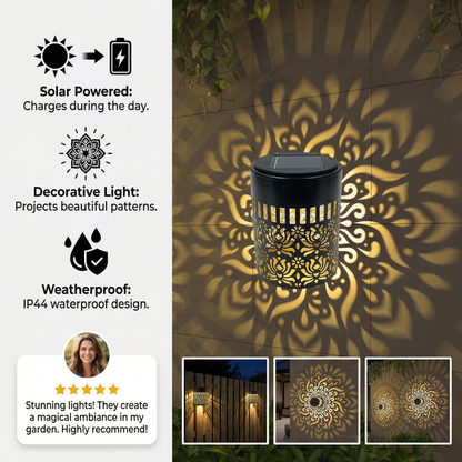 LED Solar Mandala Wall Light – Outdoor Light for Garden, Fence & Patio