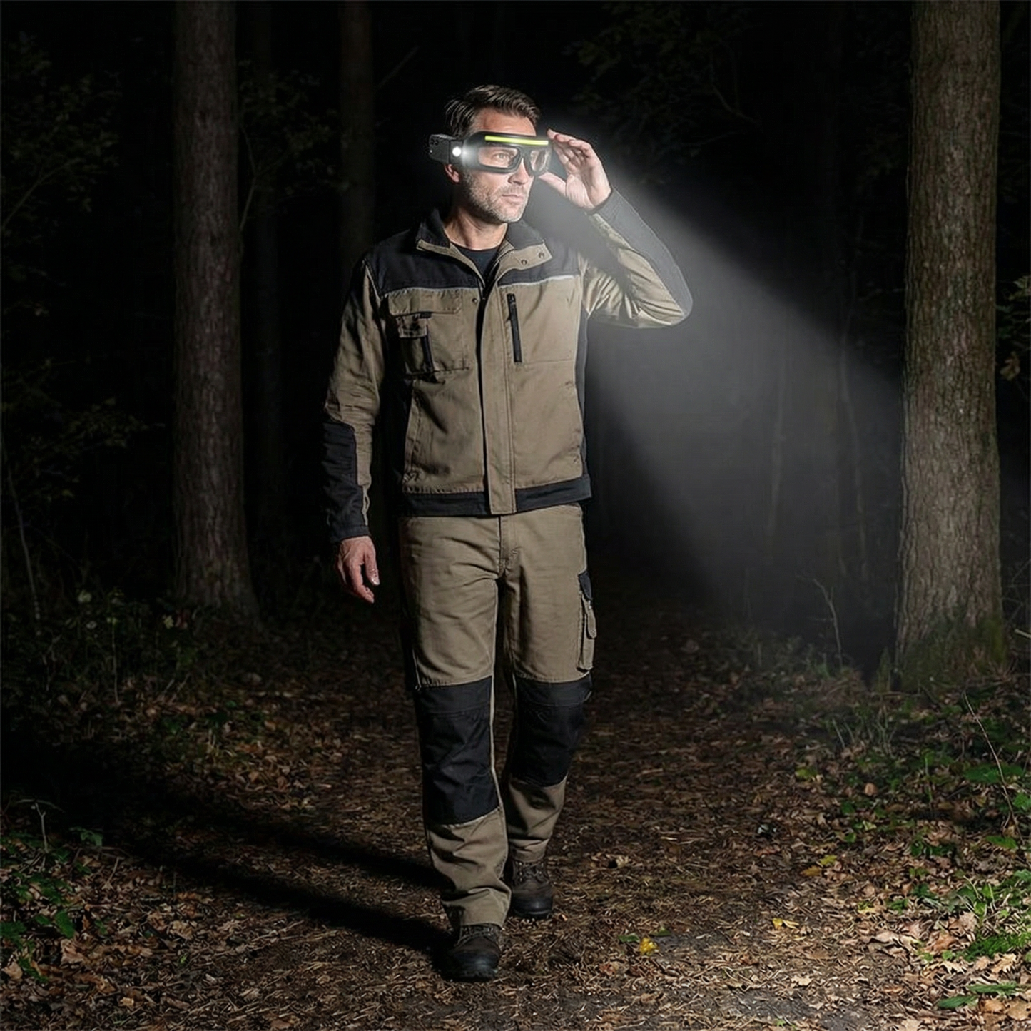 Rechargeable LED Headlamp with Motion Sensor – USB-C Work Light for Professionals