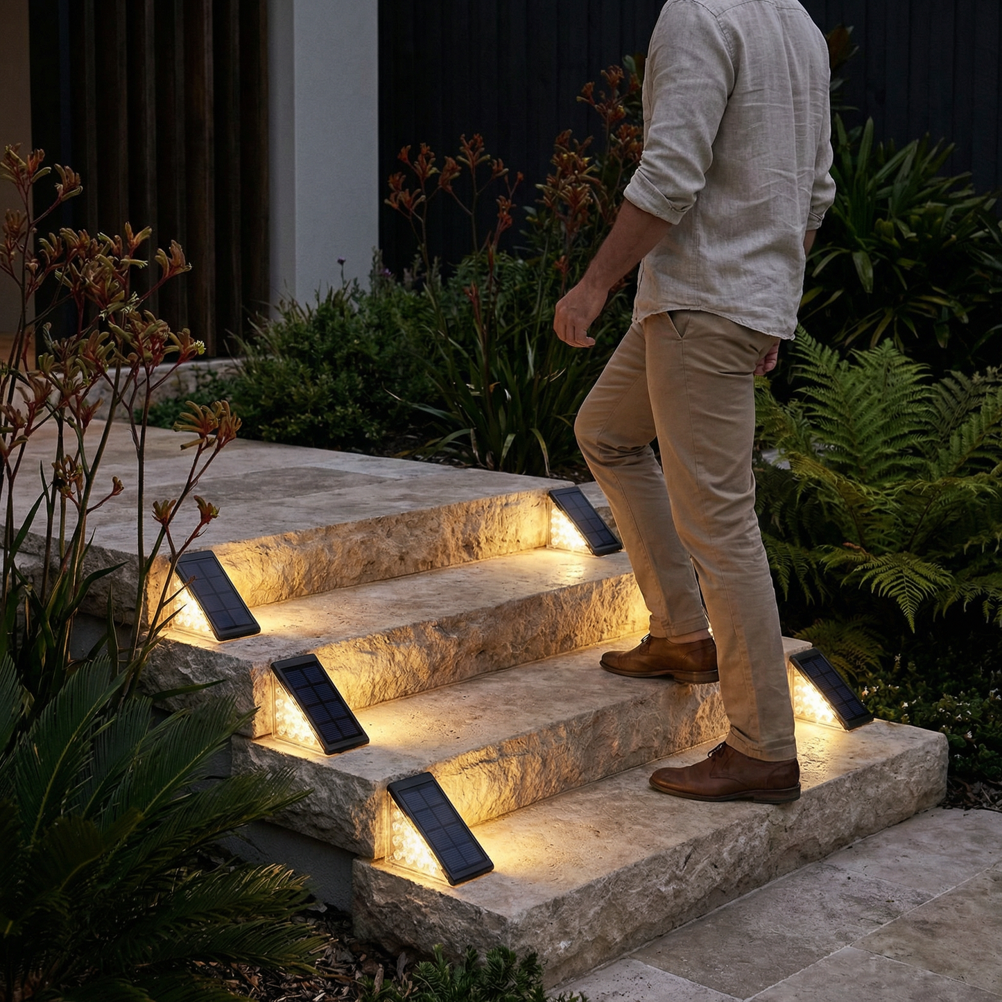 Solar LED Step Lights – IP67 Waterproof Stair & Pathway Lighting