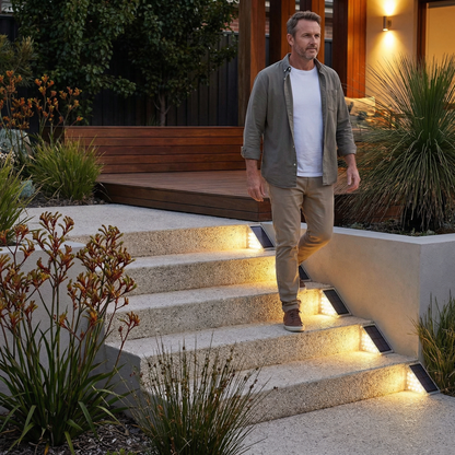 Solar LED Step Lights – IP67 Waterproof Stair & Pathway Lighting