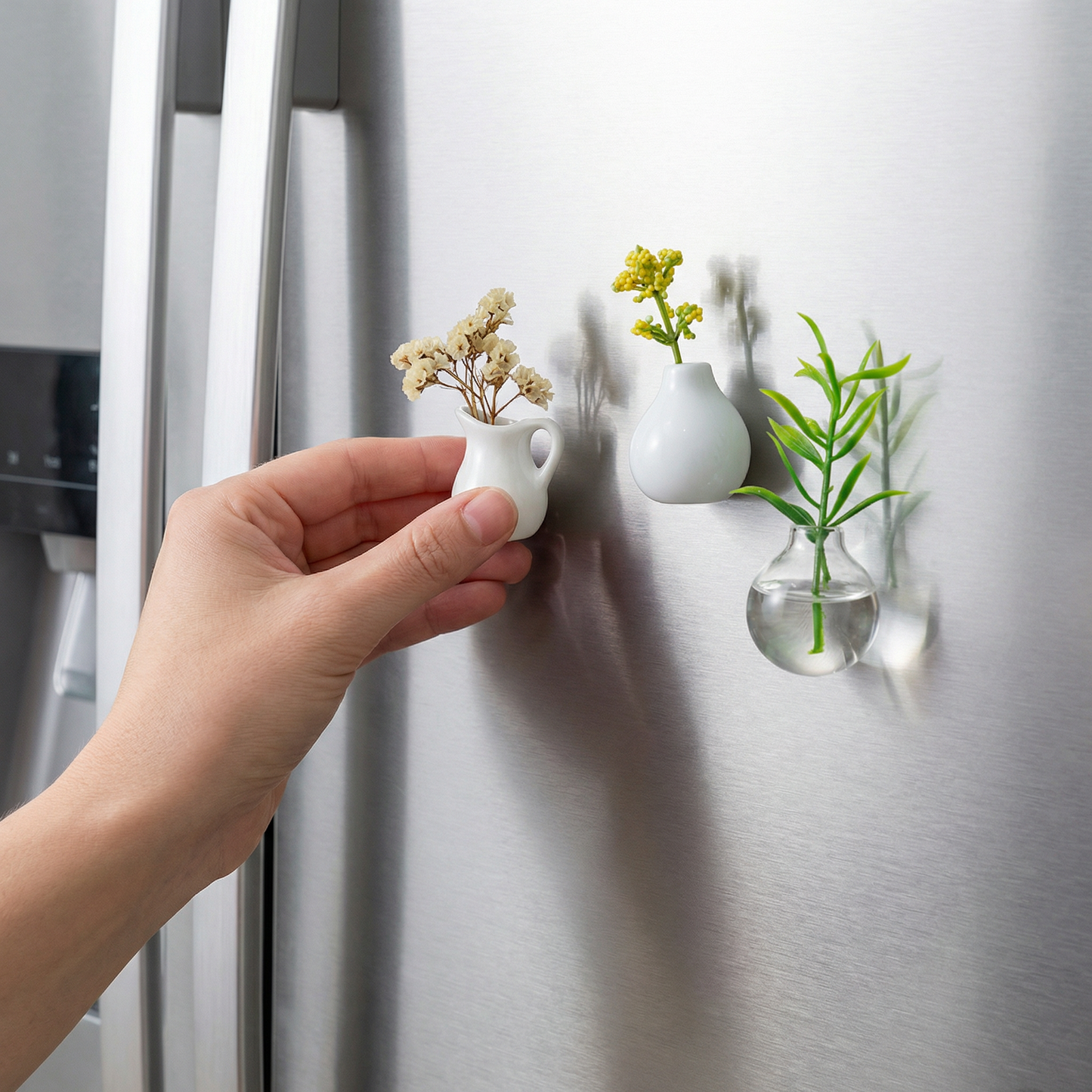 Mini Ceramic Vases with Magnet – Stylish Decoration for Fridge and Home