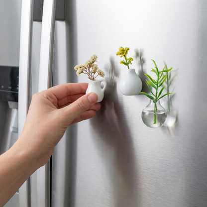 Mini Ceramic Vases with Magnet – Stylish Decoration for Fridge and Home