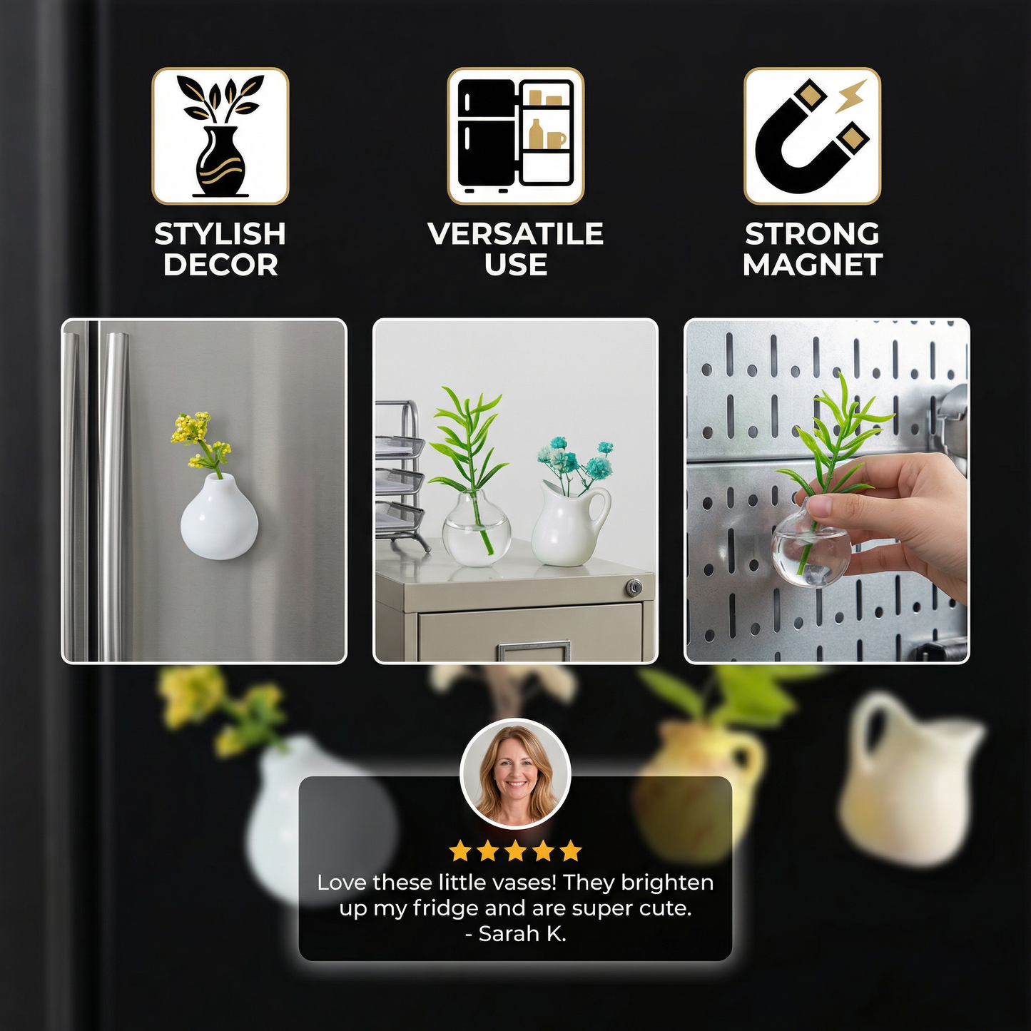 Mini Ceramic Vases with Magnet – Stylish Decoration for Fridge and Home