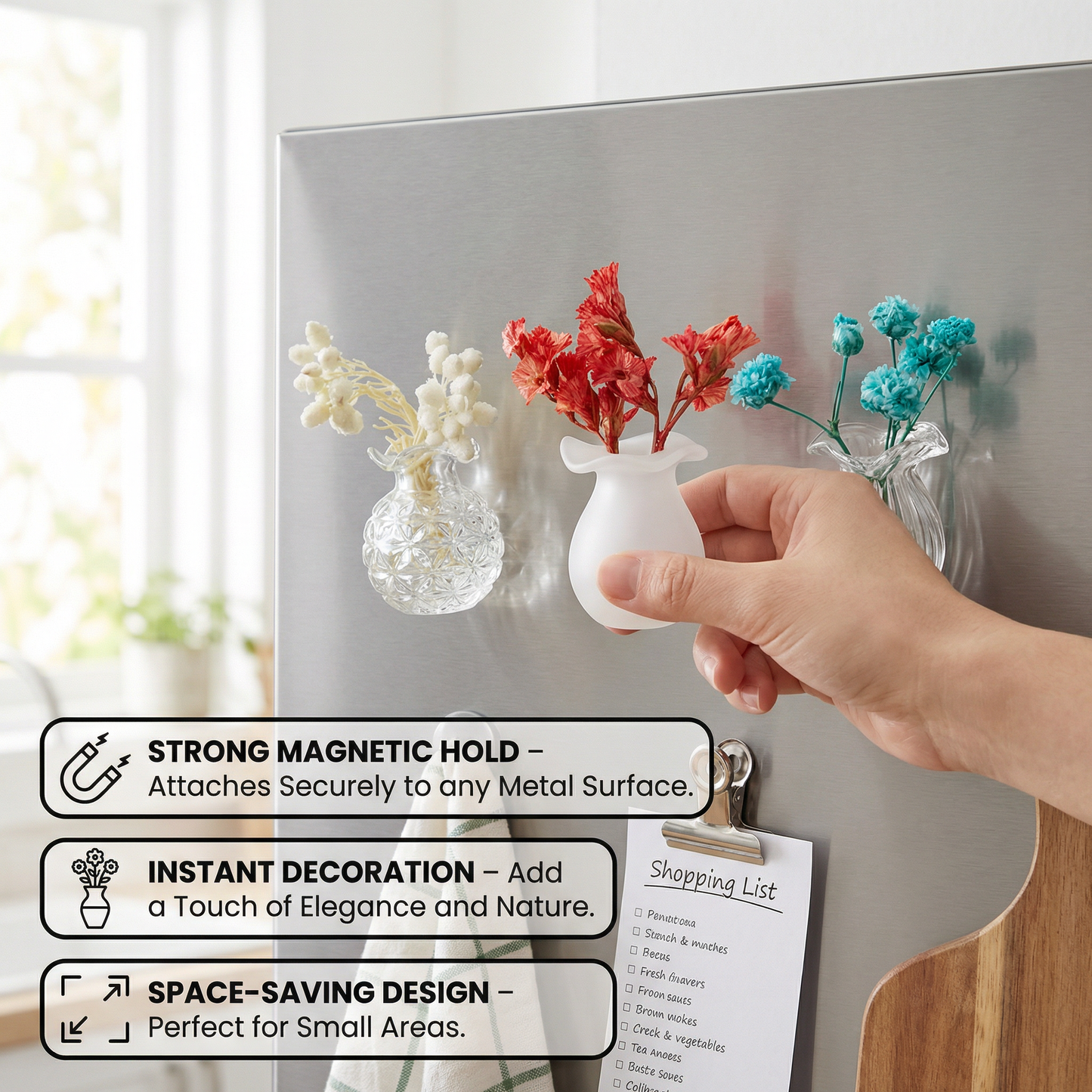 Mini Ceramic Vases with Magnet – Stylish Decoration for Fridge and Home